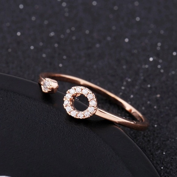 Delicate & Dainty Crystal Ring in Rose Gold Color - Picture 3 of 4